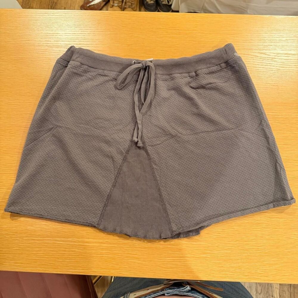 vintage y2k Hard Tail Forever grey/brown mini skirt size medium 100% cotton